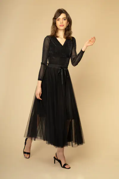 Aria tulle skirt, noir