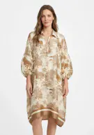 Dress with Toile De Jouy print, beige