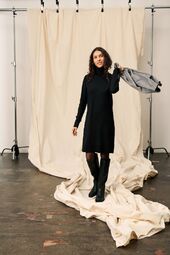 Mila rollneck dress, black