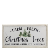Sign Christmas trees, antique white
