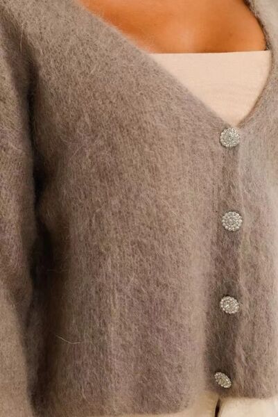 Cardigan Kid Mohair, Taupe