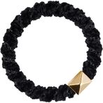 Fluffy fat hair tie, black glitter stripe