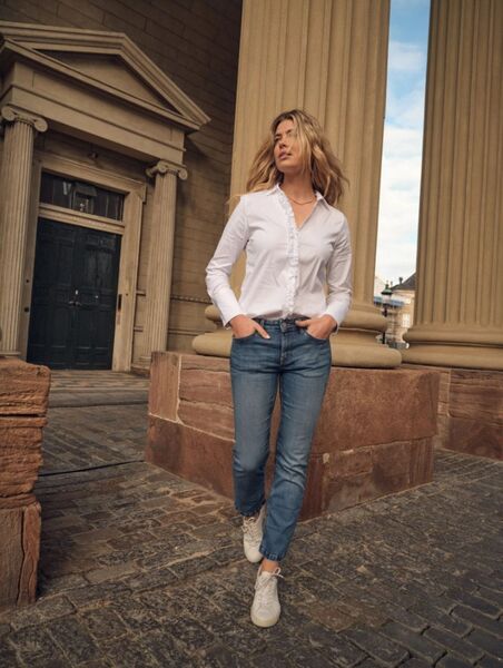 Sybel Satin Shirt, White