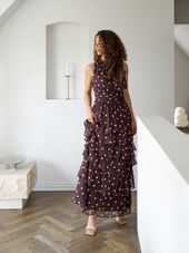 Marli big dot dress, brown