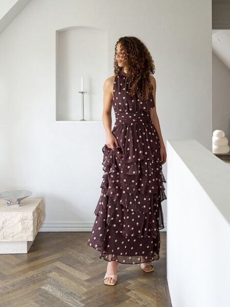 Marli big dot dress, brown
