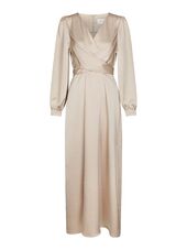 Bretti heavy sateen dress, champagne