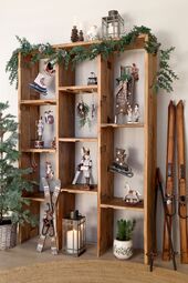 Vintage sledge for deco with spruce & ribbon