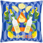 Limoncello abstract outdoor cushion 43x43, blue