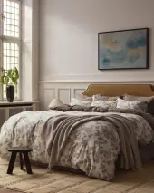 Tree print pillowcase 50x60, taupe beige