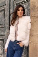 Paula faux fur jacket, blanc