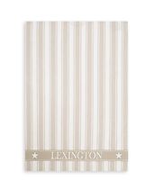 Icons cotton twill waffle stripe kitchen towel, beige/white