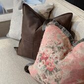 Belle rose cushion cover with fringe 50x50, Rose flower