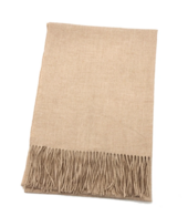 Scarf blended with cashmere, beige
