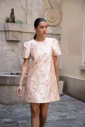 Short printed saint-tropez dress, rose