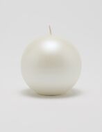 Velvet ball candle 12cm, pearl