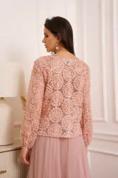 Rosette blouse, rose