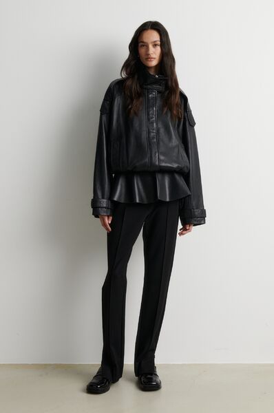 Aluka leather jacket, black