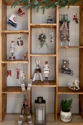 Vintage sledge for deco with spruce & ribbon
