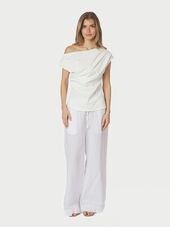 Mabelle drapy top, white