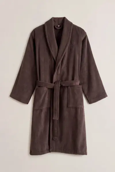 Embrodery robe, deep brown