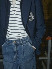 Marjurie piet blazer, maritime blue