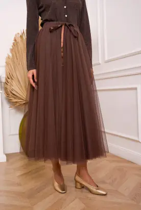 Aria tulle skirt, choco
