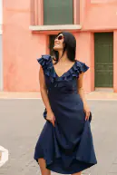 Kaya dress, oxford navy