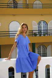 Layered dress, marina blue