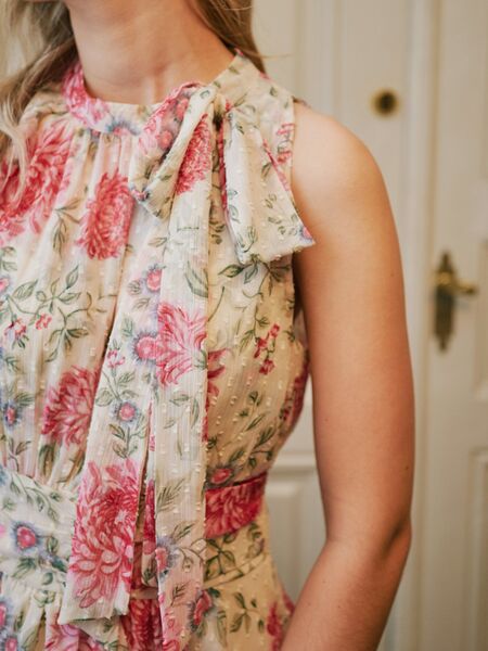 Marli big flower dress, creme