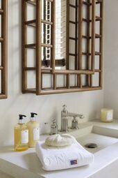 Velour Jacquard Logo Towel 30x50, White