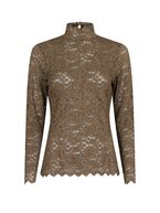 Liza laceflower blouse, dark taupe