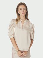 Roella heavy sateen blouse, champagne