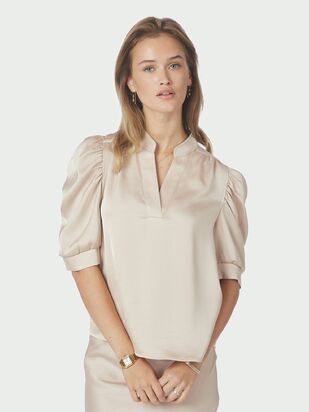 Roella heavy sateen blouse, champagne