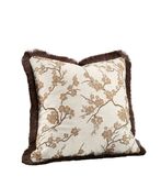 Sakura cushion cover with fringe 50x50, brandy