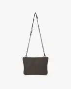 Woolen crossbody pouchy, chocolate melange