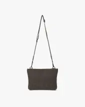 Woolen crossbody pouchy, chocolate melange