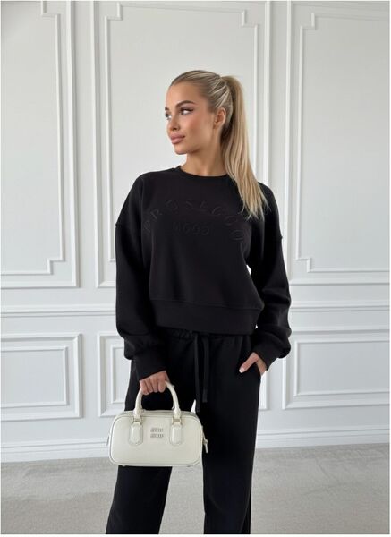 Viscose Sweatsuit Prosecco Mood, Black