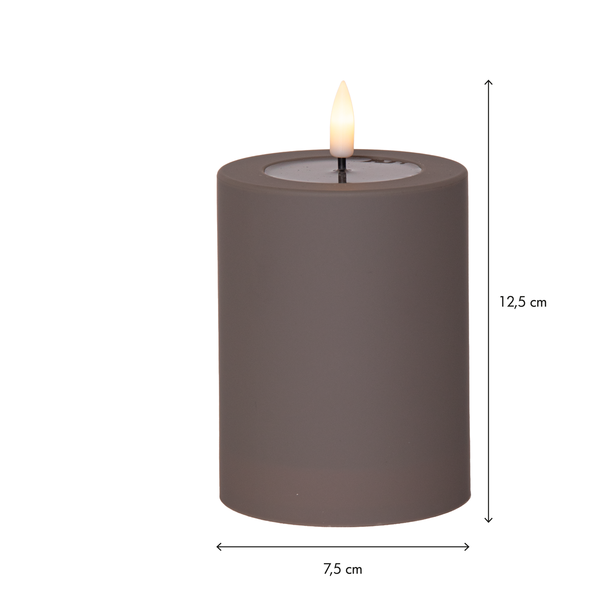 Flamme soft LED-kynttilä 12,5cm, ruskea