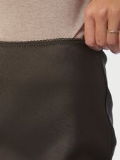 Mindie heavy sateen skirt, dark brown