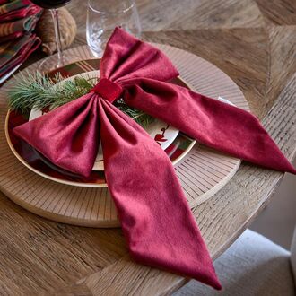 Velvet bow christmas tree decoration S