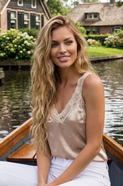 Perfect lace tank top, champagne