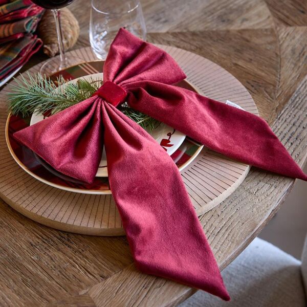 Velvet bow christmas tree decoration S