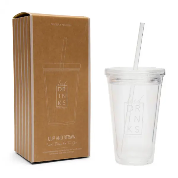 Iced drinks to go cup & straw