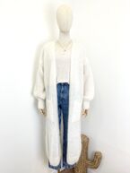 Long mohair cardigan, white