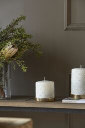 Pillar candle padded 9,5x10, white