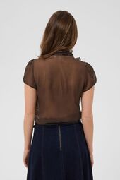 Lilja crinkle shirt, chocolate brown