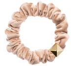 Velvet mini scrunchie, cool camel