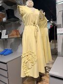 Short Sleeve Ruffle Dress, Yellow