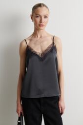 Glimps lace strap top, asphalt