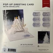 3D card with envelope, midnight tree